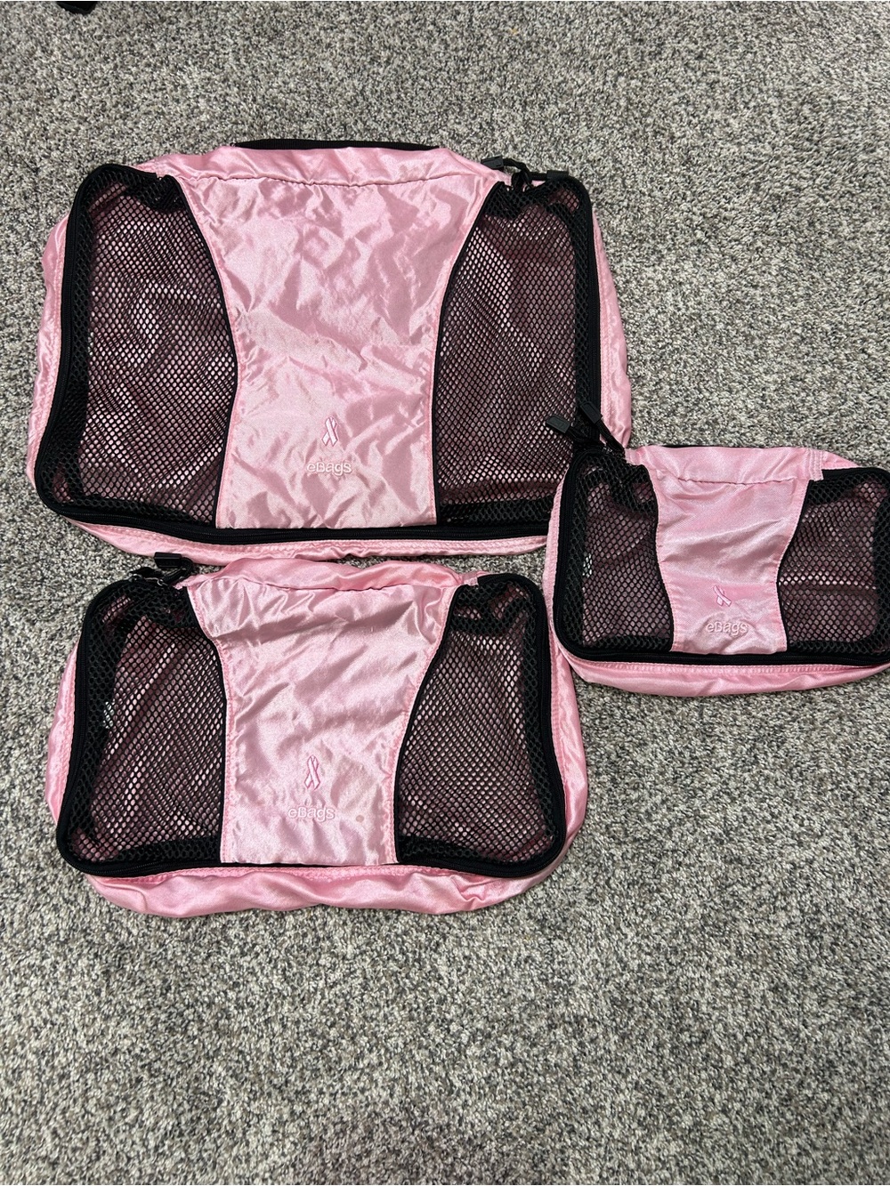 Ebags | Packing Cubes x 3 | Size: Small / Medium / Large | Color: Pink Breast